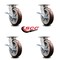 Service Caster 8 Inch Kingpinless Poly on Polyolefin Wheel Swivel Caster Set with Brakes SCC SCC-KP30S820-PPUR-SLB-4 - alternate 4
